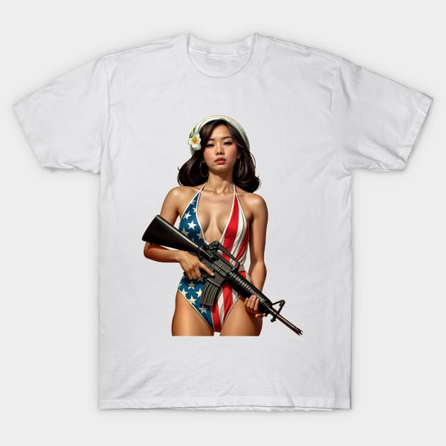 Pinup Girl T-Shirt by Rawlifegraphic